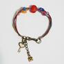 Lili Arts bransoletka kluczyk, czerwony koralik - sznureczki prezent