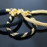 Classic gold set - bead crochet koralikowe toho