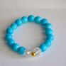 Bracelet by SIS: niebieskie z - prezent kryształy korale