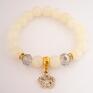 kwiat set serenity jades, cream&zircon flower swarovski