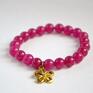 Bracelet by SIS: elegancka i modna bransoletka z różowych kamieni jadeit złoto