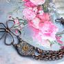 witrazka jaspis miedziana bransoletka: kwiat z jaspisem biżuteria