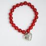 Bracelet by SIS: serce w czerwonym jadeicie love kamienie