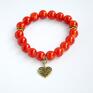 Bracelet by SIS: ażurowe serce w czerwonych koralach love heart