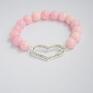 Bracelet by SIS srebro by: srebrne cyrkoniowe serce w różowym prezent love