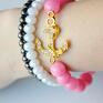 marmur bracelet by sis: cyrkoniowa kotwica w różowym nowość