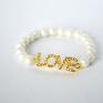 Bracelet by SIS by: cyrkoniowy napis LOVE w białych perłach nowość