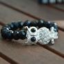 cyrkonie bracelet by sis: cyrkoniowa sowa w czarnych kryształy prezent