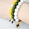 Bracelet by SIS: panda w zielonych kamieniach - nowość jadeit