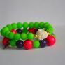 Bracelet by SIS glamour budda neonowa zieleń z białym