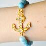 kamienie bracelet by sis: cyrkoniowa kotwica w niebieskich prezent