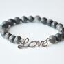 miłość bracelet by sis: srebrny napis love w kamieniach
