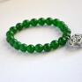 Bracelet by SIS: ażurowe serce w ciemno zielonych kamieniach - ręczne jadeit