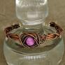 fioletowe z niezwykła ręcznie wykonana bransoletka miedziana z biżuteria z czaroitem