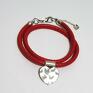 Lili Arts handmade - serce - czerwona bransoletka prezent