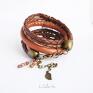 Lili Arts ręcznie wykonane bransoletka - ptaszki - rzemienie, owijana prezent