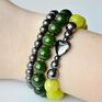 charms kamienie bracelet by sis: panda w zielonych kamieniach
