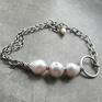 bransoletka z perłami - prezent dla kobiety srebro perły