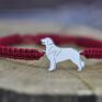 czerwone hovawart - bransoletka z psem, srebro 925 psia sznurkowa