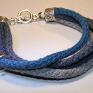 Mania Design modny turkusowo niebiesko szara bransoletka ze sznurków prezent