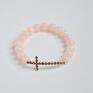 efektowne krzyż bracelet by sis: cyrkoniowy różowy w prezent kamienie