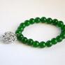 Bracelet by SIS by: ażurowe serce w ciemno zielonych kamieniach - ręczne srebro