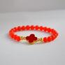 Bracelet by SIS: kamienie półszlachetne, czerwony jadeit - handmade modna