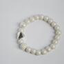 Bracelet by SIS: jasno szare perły z srebrnym sercem - love serce