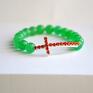 prezent jadeit bracelet by sis: cyrkoniowy krzyż w zielonych nowość