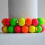 Bracelet by SIS awangardowe neon by: mix neonowych korali drewno