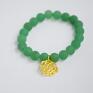 Bracelet by SIS: złoty kwiat w zielonym jadeicie prezent