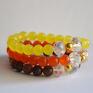 Bracelet by SIS: elegancka bransoletka z kamieni ozdobnych glamour pomarańcz