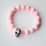 Bracelet by SIS by: czaszka w pastelowo różowych kamieniach półszlachetnych prezent kamienie