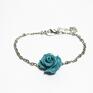 niebieskie róża - turkusowo bransoletka