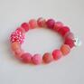 Bracelet by SIS: kula discoball w kamieniach - prezent różowy agat