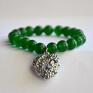 nowość kamienie bracelet by sis: ażurowe serce w ciemno zielonych srebro