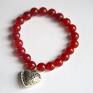 Bracelet by SIS: czerwone kamienie z sercem - love