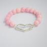 bracelet by sis: srebrne cyrkoniowe serce w różowym prezent cyrkonie