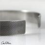 Caltha Płótno - srebrna bransoleta (2205 15) Handmade minimalistyczna biżuteria
