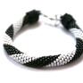 czarne beading black'n'white bransoletka