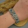 niebieskie bransoleta szeroka agat wire wrapping