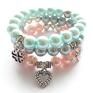 Bransoleta grey pearls&dragonfly - charms perly