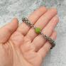 zielone nefryt bransoletka chainmaille - fasetowany łańcuszek