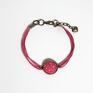 Lili Arts wyraziste bransoletka - druzy różowe - ciemny dla dziewczynki sznurkowa