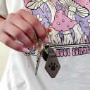 Skórzany brelok do kluczy z motywem łapki - O-Paws
