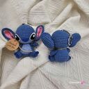 Stitch wykonany na szydełku - mała zawieszka-brelok