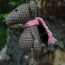 BEŻOWY SZCZUREK - brelok, zawieszka do torby, plecaka, kluczy