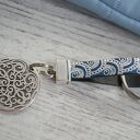 Skórzany brelok do kluczy orient waves navy blue