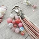 Brelok z kamieniami naturalnymi - CHERRY BLOSSOM