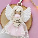 Makramowy breloczek Anioł Szczęścia | Aniołek na szczęście brelok